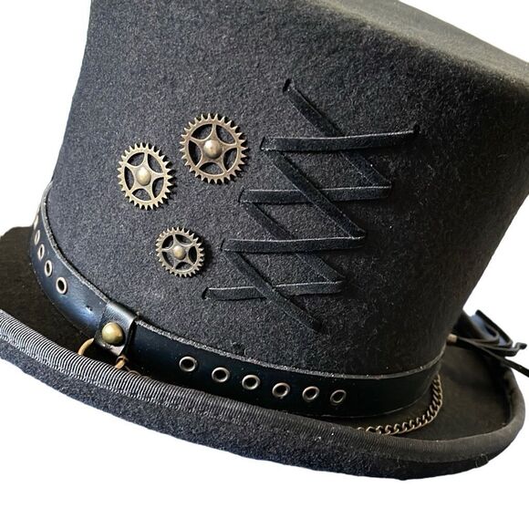 Conner Steam Punk Wool Felt Hat - Picture 3 of 14